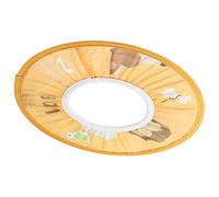 Alomejor Gorro de ducha para niños, paño, gorro de champú para niños pequeños con protección auditiva y divertidos patrones de dibujos animados para bebés y niños (modelo mono amarillo)