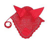 Alomejor Gorro de Oreja de Caballo, Velo de Mosca de Crochet Transpirable de Algodón con Diseño Artesanal, para Caballos Sensibles