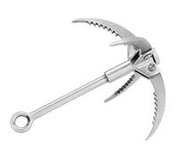 Alomejor Grappling Hook Plegable con Mosquetón de Acero Inoxidable, Garra de Seguridad para Escalada, Supervivencia y Actividades al Aire Resistente y Portátil para Senderismo, Campi
