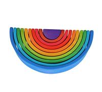 Alomejor Grimms Pila de Madera de Juguetes Coloridos Bloques Construcción Rompecabezas para Niños y Niños Pequeños, Superficie Segura Everf, 10 Piezas para Educación Temprana