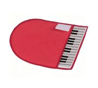 Alomejor Guante de Limpieza de Microfibra para Piano, Paño para Quitar el Polvo de Teclado de Violín con Patrón Rojo Festivo para Músicos (2 piezas)