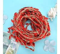 Alomejor Guirnalda Trenzada de Cinta de Hojas Artificiales de 10 Metros para Decoración del Hogar DIY Suministros para Fiestas de Bodas (Rojo)