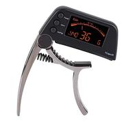 Alomejor Guitarra Capo Tuner Sintonizador con Clip Sintonizador Electrónico Digital Acústico para Bajo(Bronce)