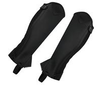 Alomejor Half Chap, Protector de Pantorrilla para Montar a Caballo de Cuero PU de Súper Fibra con Cremallera Completa y Cierre a Presión Inferior, para Adultos (S)