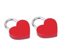 Alomejor Heart Lock Candado Exquisito Colorido para Joyero, Juego de 2 Cerraduras con Llave para Suministros de Manualidades del Hogar, 1,2 X 1,5 Pulgadas, para Diario y Equipaje Pequeño (rojo)
