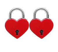 Alomejor Heart Lock Candado Exquisito Colorido para Joyero, Juego de 2 Cerraduras con Llave para Suministros de Manualidades del Hogar, 1,2 X 1,5 Pulgadas, para Diario y Equipaje Pequeño (rojo)