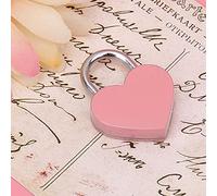 Alomejor Heart Lock Candado Exquisito Colorido para Joyero, Juego de 2 Cerraduras con Llave para Suministros de Manualidades del Hogar, 1,2 X 1,5 Pulgadas, para Diario y Equipaje Pequeño (PINK)