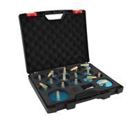 Alomejor Herramienta de Purga de Líquido de Frenos, Aleación de Aluminio con Adaptadores de 16 Piezas para Mejorar el Rendimiento de Purga en Automóviles Alemanes y Japoneses