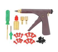 Alomejor Herramienta de Reparación de Taponadores de Neumáticos de Motocicleta, Diseño sin Cámara, Fácil de Enchufar con 32 Tapones de Goma para Automóviles, Motos de Cross, Vehículos Todo Terreno,