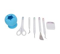 Alomejor Herramientas de Artesanía, Tijeras de Corte Fácil, Cubierta de Hoja, Pinzas, Juego de Manualidades para álbum de Recortes, Corte de Papel, Grabado (BLUE)