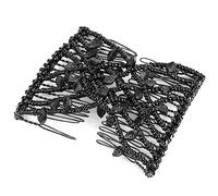 Alomejor Horquilla Duradera con Decoración de Hojas y Clip de Cuentas de Peine Mágico Doble para un Peinado Elegante (BLACK)