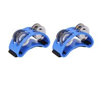 Alomejor Instrumento de Percusión de Pandereta de Pie de 2 Piezas, Cordón de Nailon Ajustable, Construcción de Plástico ABS y Metal, con Diseño Duradero y Resistente a la Abrasión, para (BLUE)