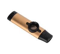 Alomejor Instrumento de Viento con Diseño de Engranaje Kazoo de Metal de para Niños, Juego con Diafragmas de Flauta (GOLD)
