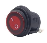 Alomejor Interruptor Basculante Redondo de 12 V, Interruptor de Palanca Redondo de Metal de Plástico de 3 Pines de 20 Mm con Luz Roja y Tapa, Control de Encendido y Apagado para Uso en Panel de (5PCS)