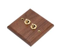 Alomejor Interruptor de Palanca Doble Decoración de Madera de Nogal Resistente a la Corrosión para Uso Interior 50HZ 250V 1x