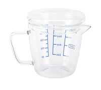 Alomejor Jarra Medidora de Vidrio de Borosilicato con Tapa, Perfecta para Beber Directamente, Utensilio de Cocina Apto para Lavavajillas (250ml)