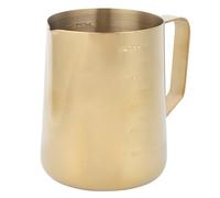 Alomejor Jarra para Espumar Leche y café de Acero Inoxidable con Escala de Medición Clara para Latte Art Casero, Tamaño de 350 Ml, Ergonómico y Diseño de Boquilla Exquisito, para Cafeterías (600ML