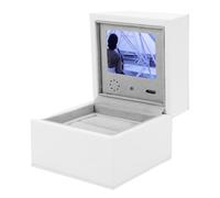 Alomejor Joyero con Vídeo Inteligente, Piel Sintética con Pantalla LCD, Almacenamiento de Anillos Personalizado para Bodas y Aniversarios