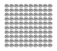 Alomejor "Juego de 100 Pernos de Cabeza Redonda de Aleación, Remaches de Hongo de Larga Duración para Collar de Mascota, Decoración de Ropa para Mascotas, Dorado/plateado, 15mm" (SILVER)