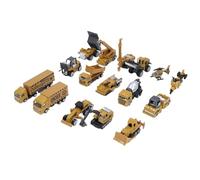 Alomejor Juego de 16 Modelos de Vehículos de Construcción de Aleación, Juguetes de Coches de Ingeniería Realistas con Piezas Móviles para Regalo del Día de los Niños