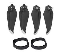 Alomejor Juego de 2 Pares de Cuchillas de Hélice para Drones RC con Correa Piezas de Repuesto Duraderas Aptas para Air 2 Fácil de Instalar Nylon + PC Borde Negro/Dorado para Aficionados (Decoración