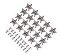 Alomejor Juego de 20 Remaches en Forma de Estrella, Tachuelas de Cinco Puntas de Plata Antigua para Artesanía en Cuero, Material de Aleación Duradero de Tamaño 18mm
