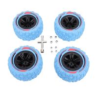Alomejor Juego de 4 Neumáticos Hexagonales RC de 0.472 in, Neumáticos para Terreno de Barro con Ruedas Beadlock y Textura Antideslizante para 1/14 1/16 RC Car Crawler Truck (Blue)