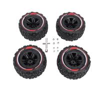 Alomejor Juego de 4 Neumáticos Hexagonales RC de 0.472 in, Neumáticos para Terreno de Barro con Ruedas Beadlock y Textura Antideslizante para 1/14 1/16 RC Car Crawler Truck (Black)