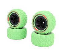 Alomejor Juego de 4 Neumáticos Hexagonales RC de 0.472 in, Neumáticos para Terreno de Barro con Ruedas Beadlock y Textura Antideslizante para 1/14 1/16 RC Car Crawler Truck (Green)