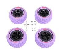 Alomejor Juego de 4 Neumáticos Hexagonales RC de 0.472 in, Neumáticos para Terreno de Barro con Ruedas Beadlock y Textura Antideslizante para 1/14 1/16 RC Car Crawler Truck (Purple)