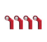 Alomejor Juego de 4 piezas RC Link Rod Rod End Aleación M4 rótula para 1/10 modelo coches curvados CW 7 mm Dirección Componentes (Rojo)