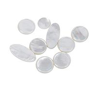 Alomejor Juego de 9 Botones de Saxofón Blanco con Incrustaciones de Superficie Lisa, Accesorios para Instrumentos Musicales para Saxofón Soprano Alto Tenor, 0,6 Pulgadas, 0,4 Pulgadas, 0,1 X 0,9
