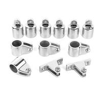 Alomejor Juego de Accesorios Marinos de Acero Inoxidable 316, Bisagra de Cubierta con Tapa de Extremo de Ojo Deslizante de Mandíbula para Barco, 22 Mm, 7 8 Pulgadas, 12 Piezas, Herrajes Superiores