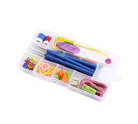 Alomejor Juego de Agujas de Ganchillo, Cómodas Asas de Goma, Agujas de Tejer Versátiles para Principiantes, 16 Tamaños con Accesorios para Manualidades (Rosado)