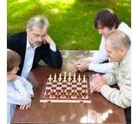 Alomejor Juego de Ajedrez, Ajedrez Portátil 3 en 1, Damas, Juego de Mesa de Backgammon, para Adultos, Niños, Familiares y Amigos (34x17cm)