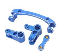 Alomejor Juego de Aleación de Aluminio con Manivela de Dirección de Operación Estable para Coche 1/8 Mojave 4X4 4S RC (Blue)