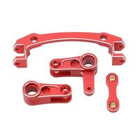 Alomejor Juego de Aleación de Aluminio con Manivela de Dirección de Operación Estable para Coche 1/8 Mojave 4X4 4S RC (Rojo)