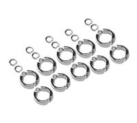 Alomejor Juego de Anillos de Metal para Entrenamiento de Loros, Accesorio Duradero para Jaula de Pájaros para Actividades con Moscas Al Aire Libre, 10 Clips de Apertura Incluidos, Variedad de