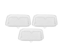 Alomejor Juego de Bandejas Apilables para Freidora de Acero Inoxidable, Rejilla Versátil para Freidora para Alimentos Más Crujientes, Ideal para Deshidratar, 3 uds. (Rectángulo)