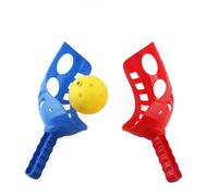 Alomejor Juego de Bolas con Pala Juego de Lanzamiento de ABS con 4 Palas y 2 Bolas 35 X 15 X 10 Cm para Niños Familiar Al Aire Práctica de Habilidades Motoras Playa Piscina Patio (#1)