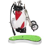 Alomejor Juego de Bolígrafos de, 3 Bolígrafos con Mini Bolsa de y Césped Verde Simulado, Ruedas de Goma Operables, para Decoración de Escritorio, Regalos de (Rojo Blanco)