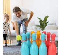 Alomejor Juego de Bolos para Niños, Juguetes Interactivos de Aprendizaje para Niños, Conciencia Espacial, Coordinación Mano-Ojo, Mejora del Equilibrio, para Fiestas y Actividades Escolares (Medio)