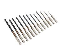 Alomejor Juego de Brocas Helicoidales, 13 Piezas, Duraderas para Madera, Plástico, Metal, Alta Precisión y Rápido, Vástago Hexagonal de 1/4 pulg.