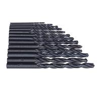 Alomejor Juego de Brocas Helicoidales HSS, 13 Piezas, Duraderas para Cortar Madera y Metal, Diámetro del Vástago de 1,5-6,5 Mm en Caja de Hierro (BLACK)