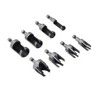 Alomejor Juego de Brocas para Cortar Tapones de Madera Versátiles, 8 Piezas, para Proyectos de Construcción y Carpintería Decorativa