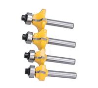 Alomejor Juego de Brocas para Enrutador Redondas de Primera Calidad, 4 Piezas para Bricolaje, Carpintería Doméstica, Vástago de 1/4 Pulgadas, Fácil de Usar