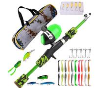 Alomejor Juego de Cañas de Pescar Portátiles con Carrete de y Bolsa de Gran Capacidad, Kit de Equipo de Caña de Pescar Retráctil para Pesca en Alta Mar, Almacenamiento y Transporte Convenientes