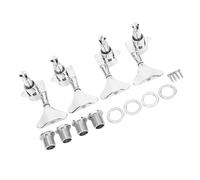 Alomejor Juego de Clavijas de Afinación de Guitarra, Llaves de Afinación de Repuesto 2L y 2R, Acústicas Antioxidantes, para Bajos Eléctricos de 4 Cuerdas, Color Plateado