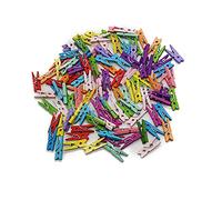 Alomejor Juego de Clips de Madera Coloridos de 200 Uds., Práctica Abrazadera para Notas de Oficina en Casa para Exhibición de Fotos, Clips de Madera Surtidos