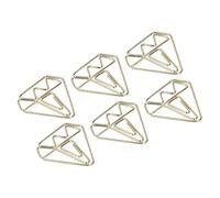 Alomejor Juego de Clips de Papel Metálicos, Clips Dorados Duraderos, para Organizar Documentos, Uso Doméstico y de Oficina, 100 Piezas en Caja de Almacenamiento (Diamante)